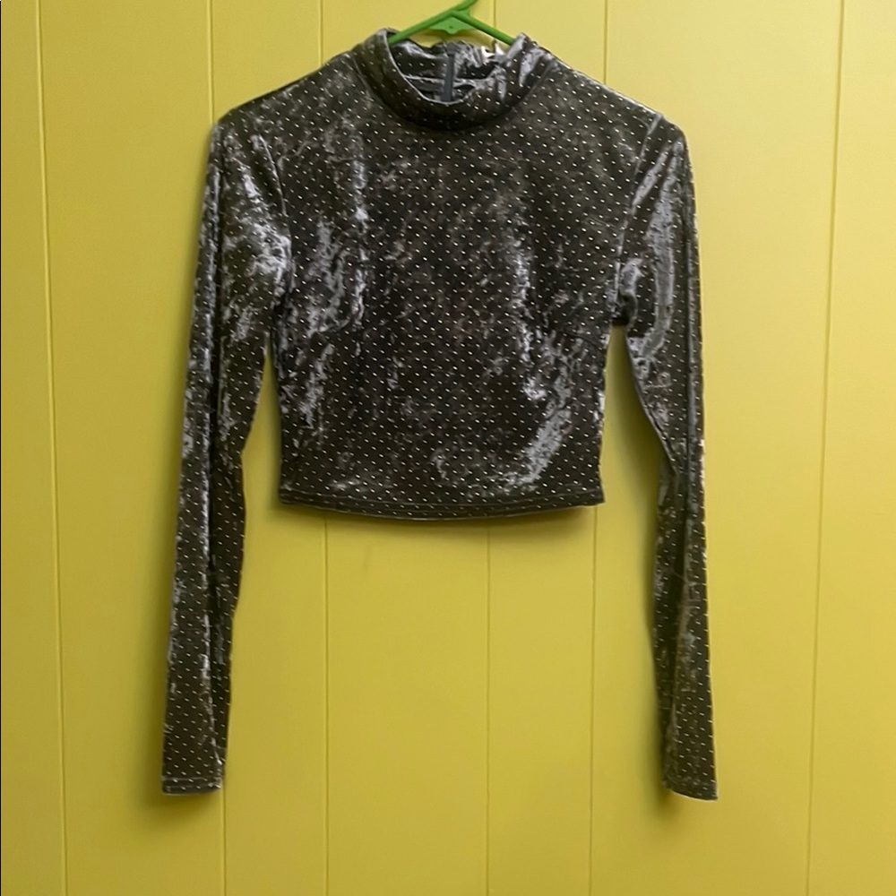 Wild Honey Studded Fitted Crop Top